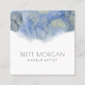 Abstract Etheral Blue Makeup Artist Visitekaartje (Voorkant)