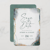 Abstract Etheral Eucalyptus Green Wedding Save The Date (Voorkant / Achterkant)