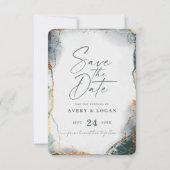 Abstract Etheral Eucalyptus Green Wedding Save The Date (Voorkant)
