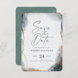 Abstract Etheral Eucalyptus Green Wedding Save The Date