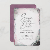 Abstract Etheral Mauve Lila Paars bruiloft Save The Date (Voorkant / Achterkant)
