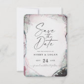 Abstract Etheral Mauve Lila Paars bruiloft Save The Date (Voorkant)