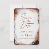 Abstract Etheral Rustic Autumn Oranje Wedding Save The Date (Voorkant)