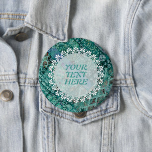 Abstract Ethno Patroon - Folklore Kunst 2 Ronde Button 4,0 Cm
