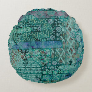 Abstract ethnooppatroon - Folklore Art 1+2 Rond Kussen