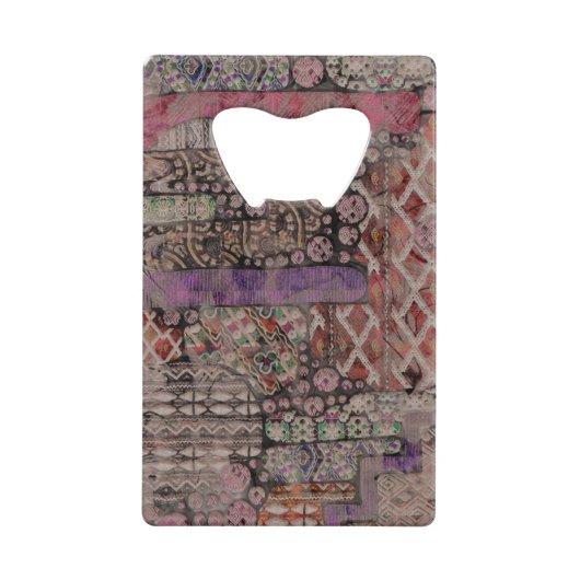 Abstract ethnooppatroon - Folklore Art 1 Creditkaart Flessenopener (Voorkant)