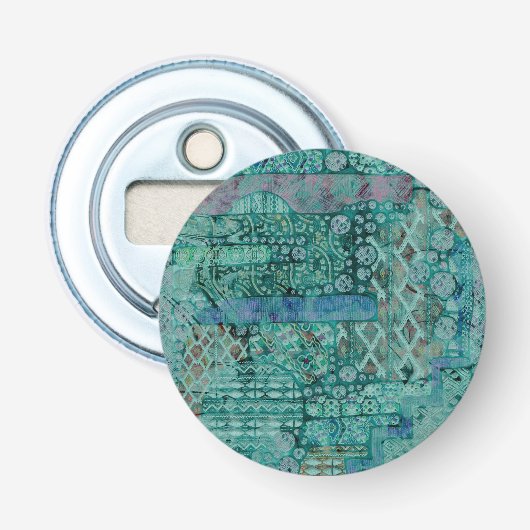 Abstract ethnooppatroon - Folklore Art 2 Button Flesopener (Voorkant)