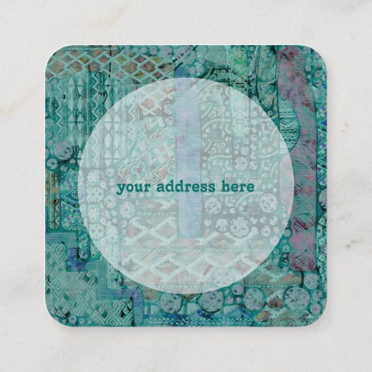 Abstract ethnooppatroon - Folklore Art 2 Vierkante Visitekaartje (Achterkant)