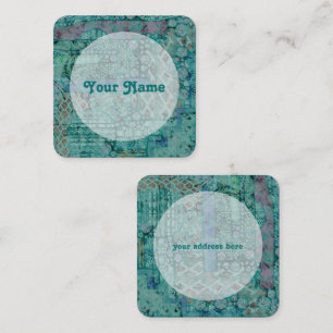 Abstract ethnooppatroon - Folklore Art 2 Vierkante Visitekaartje