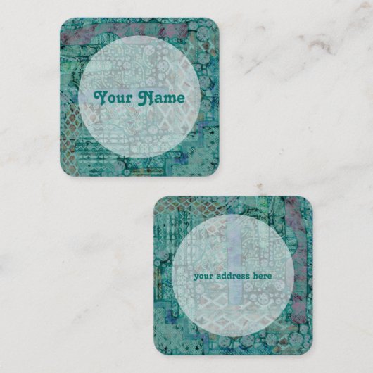 Abstract ethnooppatroon - Folklore Art 2 Vierkante Visitekaartje (Voorkant / Achterkant)