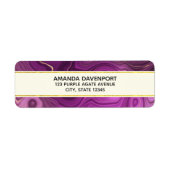 Abstract etiket "Royal Paars and Gold Agate" (Voorkant)