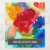 Abstract etiket voor florale waterverf (Enkel label)