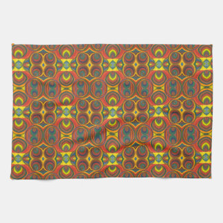 Abstract Etnisch Boheems Rood Sinaasappel Geel Theedoek