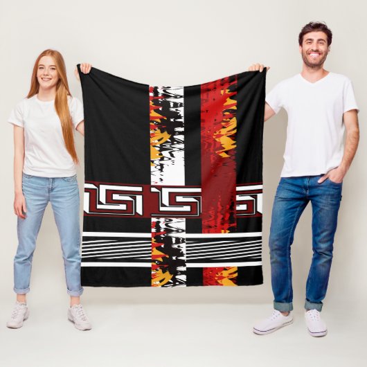 Abstract , etnisch , creatief fleece deken (In situ)