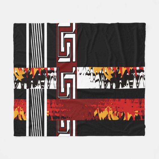 Abstract , etnisch , creatief fleece deken (Voorkant (Horizontaal))