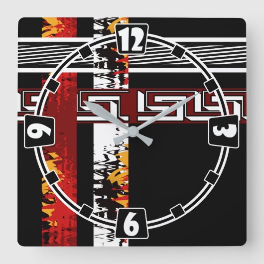 Abstract , etnisch , creatief vierkante klok (Voorkant)