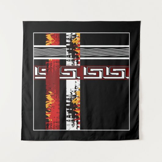 Abstract , etnisch , creatief wandkleed (Voorkant)