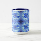 Abstract etnisch geometrisch blauw patroon mok (Midden)