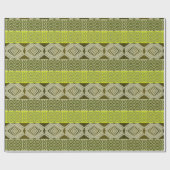 abstract etnisch geometrisch groen gestreepte patr cadeaupapier (Vlak)
