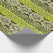 abstract etnisch geometrisch groen gestreepte patr cadeaupapier (Hoek)