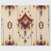 Abstract etnisch geometrisch patroon, Ikat geometr Cadeaupapier (Vlak)