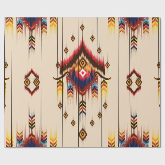 Abstract etnisch geometrisch patroon, Ikat geometr Cadeaupapier (Vlak)