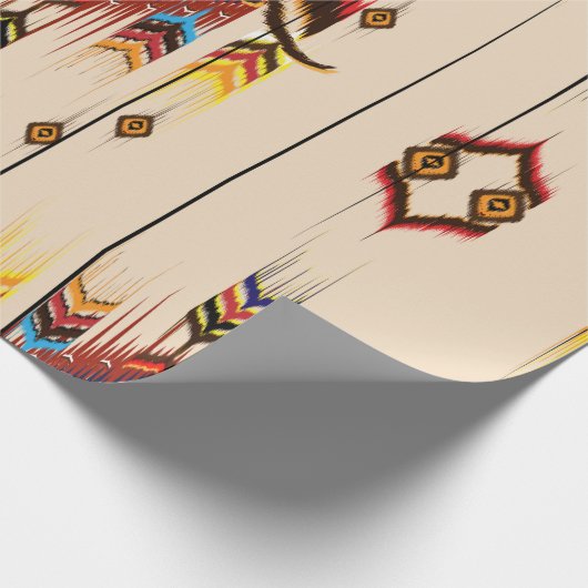 Abstract etnisch geometrisch patroon, Ikat geometr Cadeaupapier (Hoek)