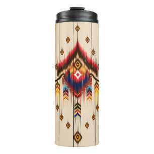 Abstract etnisch geometrisch patroon, Ikat geometr Thermosbeker