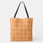 Abstract etnisch oranje geometrisch patroon tote bag (Achterkant)