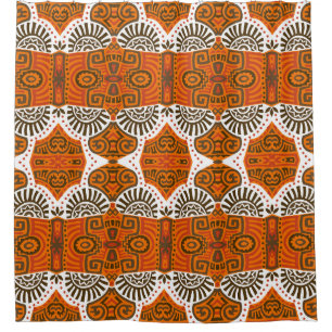 Abstract etnisch: trendy boho. douchegordijn