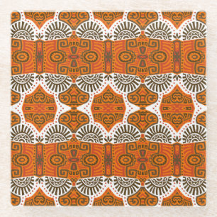 Abstract etnisch: trendy  boho. glazen onderzetter
