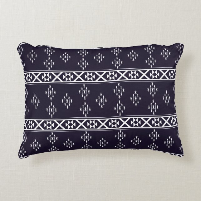 Abstract etnische geometric pattern design Blue ba Accent Kussen (Voorkant)