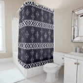 Abstract etnische geometric pattern design Blue ba Douchegordijn (In situ)