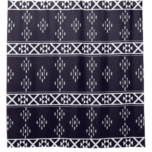Abstract etnische geometric pattern design Blue ba Douchegordijn (Voorkant)