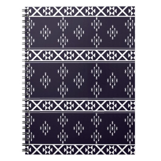 Abstract etnische geometric pattern design Blue ba Notitieboek (Voorkant)