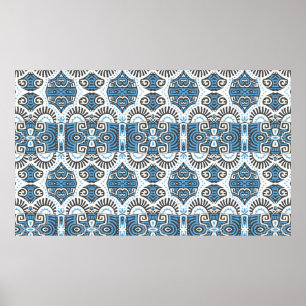 Abstract Etnische vintage Naadloos Patroon. Trendy Poster