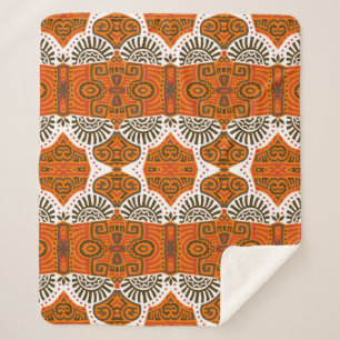 Abstract Etnische vintage Naadloos Patroon. Trendy Sherpa Deken