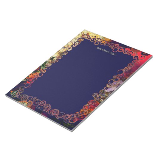 Abstract Evening Red, Cream & Midnight Notitieblok (Schuin)