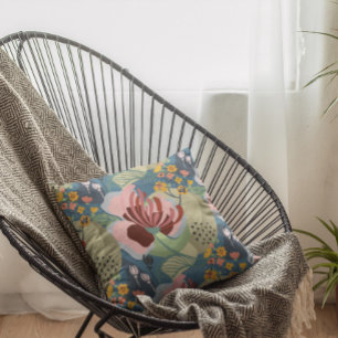 Abstract exotisch bloemenpatroon kussen