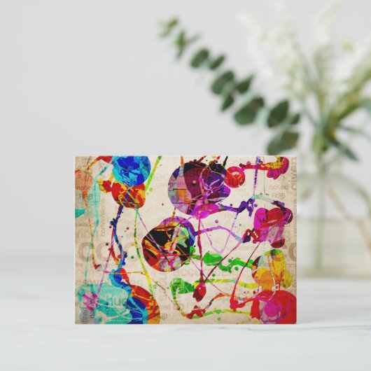 Abstract expressionisme 2 briefkaart (Staand voorkant)