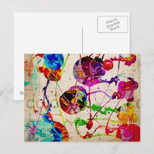 Abstract expressionisme 2 briefkaart (Voorkant / Achterkant)