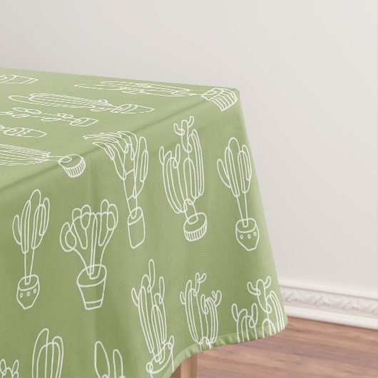 Abstract expressionisme Cactus Line Art Patroon Tafelkleed (Voorbeeld)