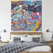 Abstract expressionisme canvas afdruk (Insitu (Slaapkamer))