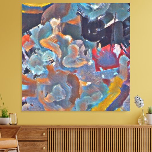 Abstract expressionisme canvas afdruk (Insitu (Woonkamer))