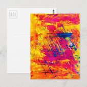 Abstract expressionisme Kunst Oranje Geel Rood Bla Briefkaart (Voorkant / Achterkant)