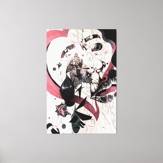 Abstract Expressionisme Muurkunst: Mixed Media Canvas Afdruk (Voorkant)