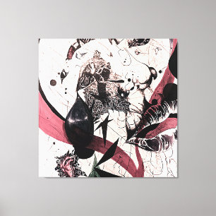 Abstract Expressionisme Muurkunst: Mixed Media Canvas Afdruk