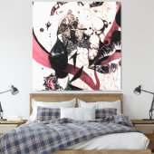 Abstract Expressionisme Muurkunst: Mixed Media Canvas Afdruk (Insitu (Slaapkamer))