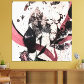 Abstract Expressionisme Muurkunst: Mixed Media Canvas Afdruk (Insitu (Woonkamer))
