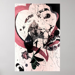 Abstract Expressionisme Muurkunst: Mixed Media Poster